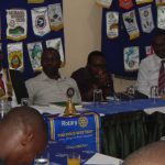 Rotary club of Hurlingham members listening attentively
